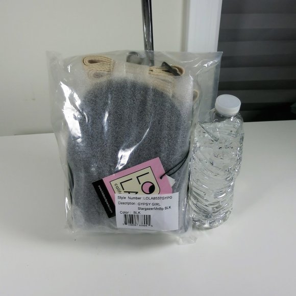 LOLA Stargazing Convertible Mini Black Leather Backpack NWT - Picture 2 of 16